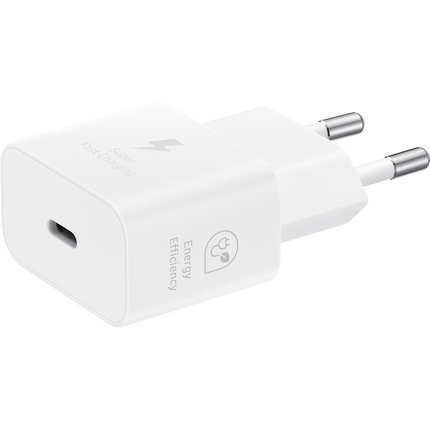 Samsung USB-C Charger (25W) (White) - EP-T2510XWEGEU (with Cable) - Casebump