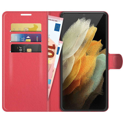 Samsung Galaxy S22 Ultra TPU Wallet Case Magnetic - Red - Casebump