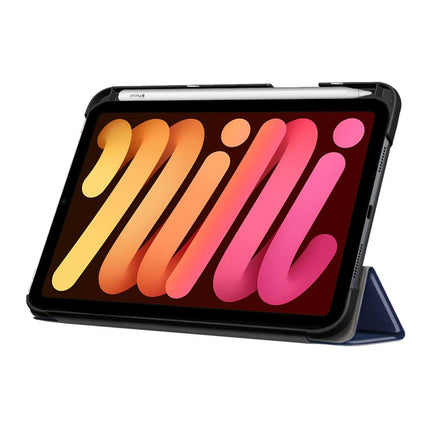 Apple iPad Mini 6 2021 Smart Tri-Fold Case With Pen Slot (Blue) - Casebump