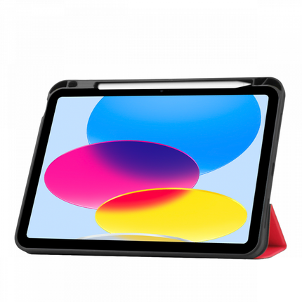 Apple iPad 2022 Smart Tri-Fold Case With Pen Slot (Red) - Casebump