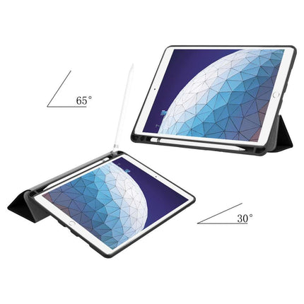 Apple iPad Air 3 2019 Smart Tri-Fold Case With Pen Slot (Black) - Casebump