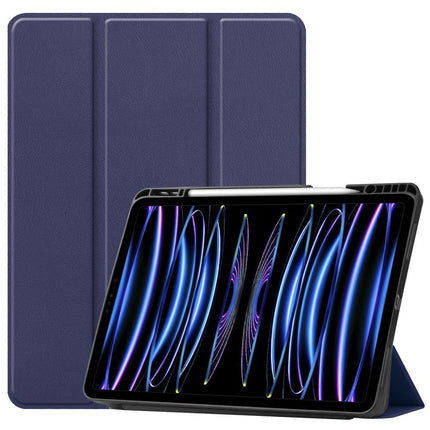 Apple iPad Pro 12.9 2021/2022 Smart Tri-Fold Case With Pen Slot (Blue) - Casebump