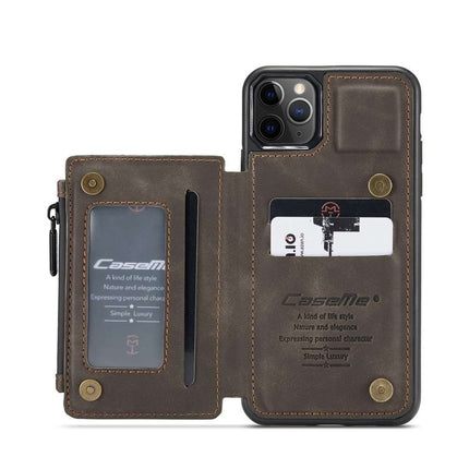 CASEME Apple iPhone 11 Pro Max Back Cover Wallet Case (Coffee) - Casebump