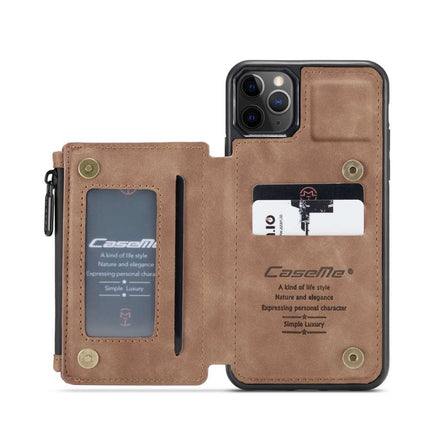 CASEME Apple iPhone 11 Pro Max Back Cover Wallet Case (Brown) - Casebump