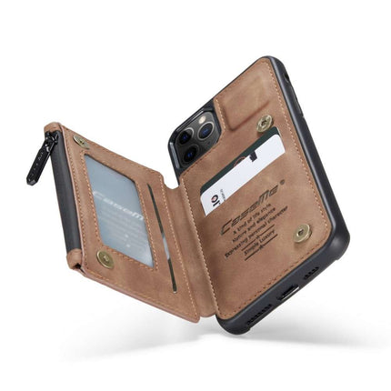 CASEME Apple iPhone 11 Pro Max Back Cover Wallet Case (Brown) - Casebump