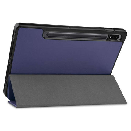 Samsung Galaxy Tab S8 Ultra Smart Tri-Fold Case With Pen Slot (Blue) - Casebump