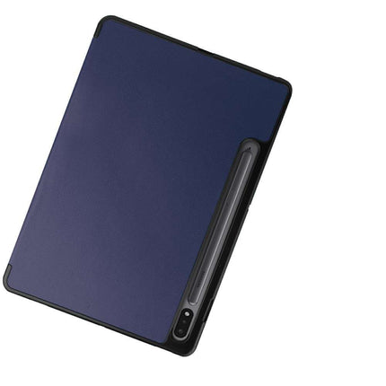 Samsung Galaxy Tab S8 Plus Smart Tri-Fold Case With Pen Slot (Blue) - Casebump