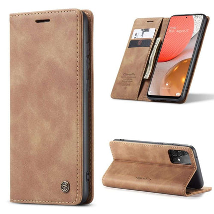 CASEME Samsung Galaxy A72 5G Retro Wallet Case - Brown - Casebump