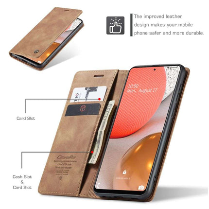 CASEME Samsung Galaxy A72 5G Retro Wallet Case - Brown - Casebump