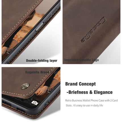 CASEME Samsung Galaxy A22 5G Retro Wallet Case - Coffee - Casebump