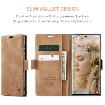 CASEME Samsung Galaxy S23 Ultra Retro Wallet Case - Brown - Casebump