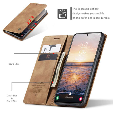 CASEME Samsung Galaxy S23+ Retro Wallet Case - Brown - Casebump