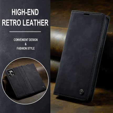 CASEME iPhone 14 Pro Retro Wallet Case - Black - Casebump