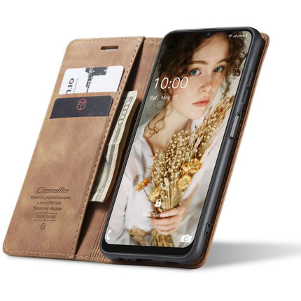 CASEME Samsung Galaxy A22 5G Retro Wallet Case - Brown - Casebump