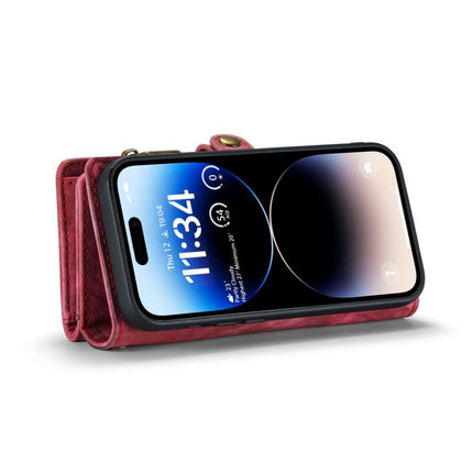 CASEME iPhone 14 Pro Max Vintage Portemonnee Hoesje - Red - Casebump