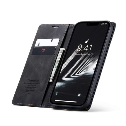 CASEME iPhone 14 Retro Wallet Case - Black - Casebump