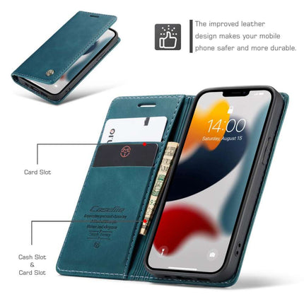 CASEME iPhone 13 Retro Wallet Case - Blue - Casebump