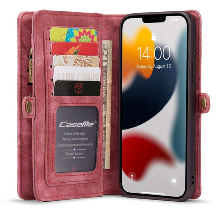 CASEME iPhone 13 Pro Vintage Portemonnee Hoesje - Red - Casebump