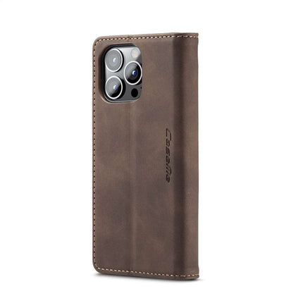 CASEME iPhone 13 Pro Retro Wallet Case - Coffee - Casebump