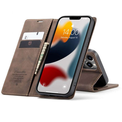 CASEME iPhone 13 Pro Retro Wallet Case - Coffee - Casebump