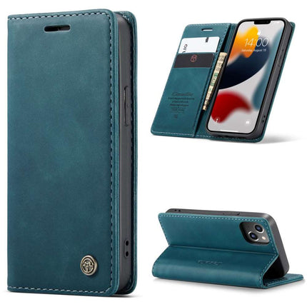 CASEME iPhone 13 Mini Retro Wallet Case - Blue - Casebump