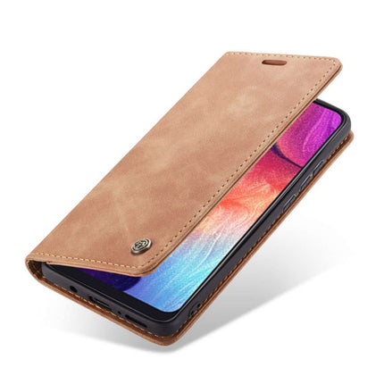 CASEME Samsung Galaxy A50 Retro Wallet Case - Brown - Casebump