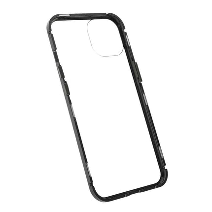 iPhone 13 Mini Magnetic Metal Tempered Glass Cover - Black - Casebump