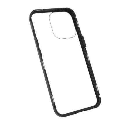 iPhone 13 Pro Magnetic Metal Tempered Glass Cover - Black - Casebump
