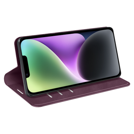 Apple iPhone 14 Wallet Case Magnetic - Dark Purple - Casebump