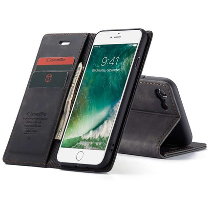 CASEME Apple iPhone SE 2020/2022 / iPhone 7/8 Retro Wallet Case - Black - Casebump