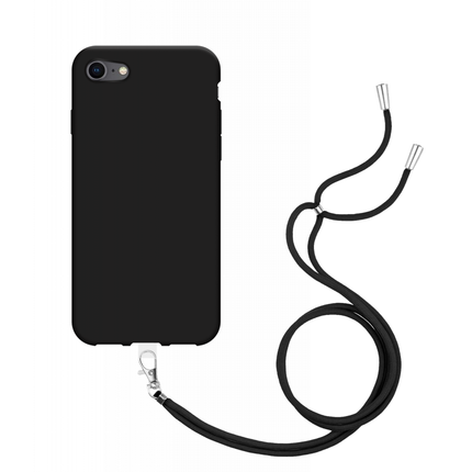 Apple iPhone 7 / 8 Soft TPU Case with Strap - (Black) - Casebump