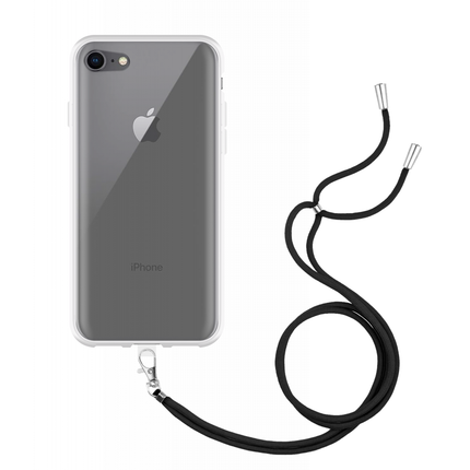 iPhone SE 2022 Soft TPU Case with Strap - (Clear) - Casebump
