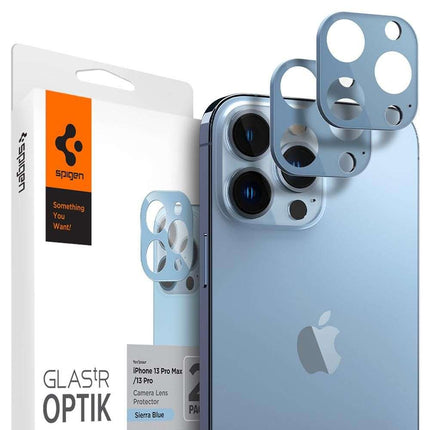 Spigen Camera Lens Glass Protector iPhone 13 Pro / 13 Pro Max (Blue) (2 pack) - Casebump