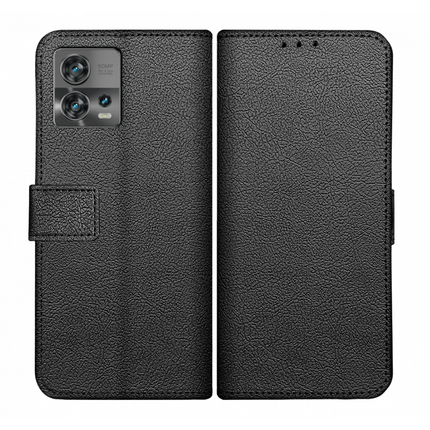 Motorola Edge 30 Fusion Wallet Case (Black) - Casebump