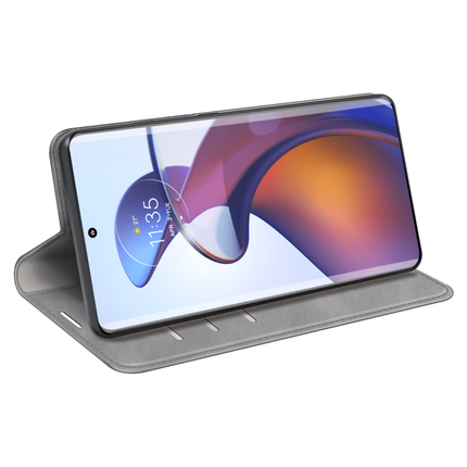Motorola Edge 30 Fusion Wallet Case Magnetic - Grey - Casebump