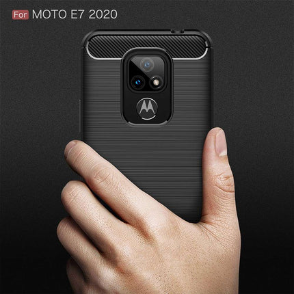 Rugged TPU Motorola Moto E7 Case (Black) - Casebump