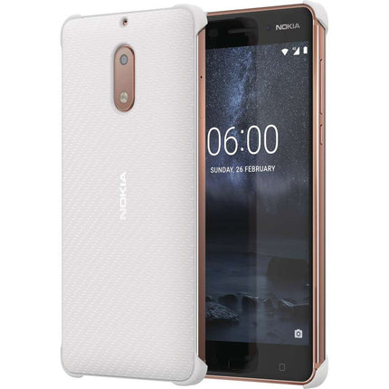 Nokia Carbon Fibre Design Case Nokia 6 (Pearl White) CC-802 - Casebump