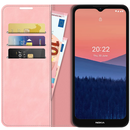 Nokia C21 Wallet Case Magnetic - Pink - Casebump