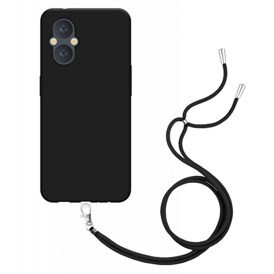 OnePlus Nord N20 Soft TPU Case with Strap - (Black)