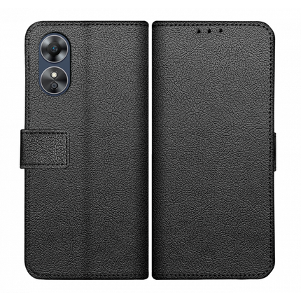 Oppo A17 Wallet Case (Black) - Casebump