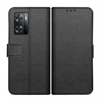 Oppo A57 Wallet Case (Black) - Casebump