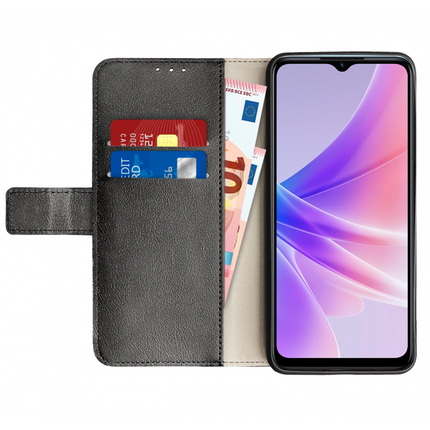 Oppo A77 Wallet Case (Black) - Casebump