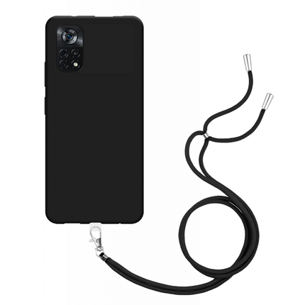 Xiaomi Poco X4 Pro Soft TPU Case with Strap - (Black) - Casebump