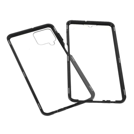 Samsung Galaxy A22 4G Magnetic Metal Tempered Glass Cover - Black - Casebump