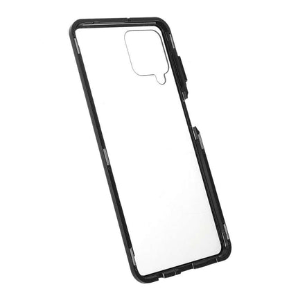 Samsung Galaxy A22 4G Magnetic Metal Tempered Glass Cover - Black - Casebump
