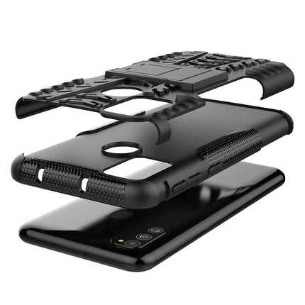 Rugged Hybrid Samsung Galaxy M31 Case (Black) - Casebump