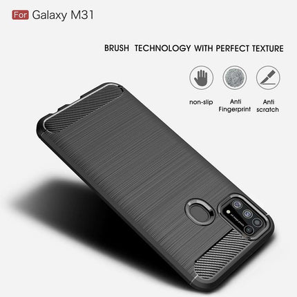 Rugged TPU Samsung Galaxy M31 Case (Black) - Casebump