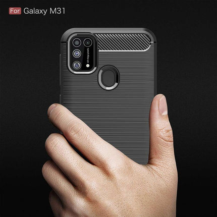 Rugged TPU Samsung Galaxy M31 Case (Black) - Casebump