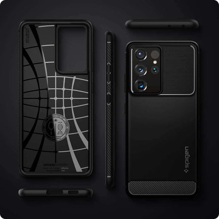 Spigen Rugged Armor Case Samsung Galaxy S21 Ultra (Black) ACS02349 - Casebump
