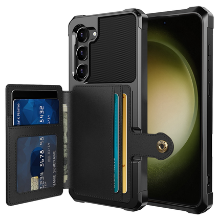 Magnetic Card Holder Hybrid Case Samsung Galaxy S23 - Black - Casebump